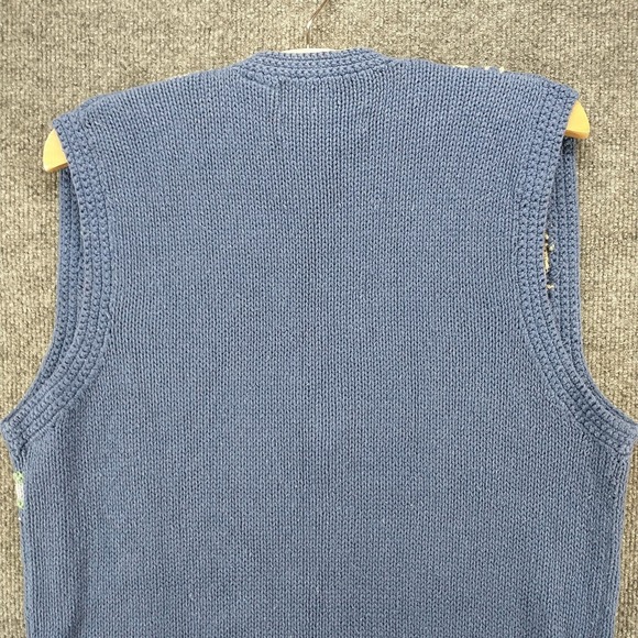 Portraits by Northern Isles Women's Sweater Vest Blue Small Sleeveless Hand Knit - Picture 6 of 11